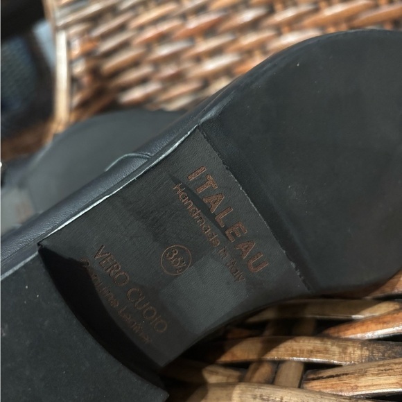 ITALEAU Women's Black Leather Lunella Ankle Booties EU 36.5/6 Made in Itality - Picture 11 of 15